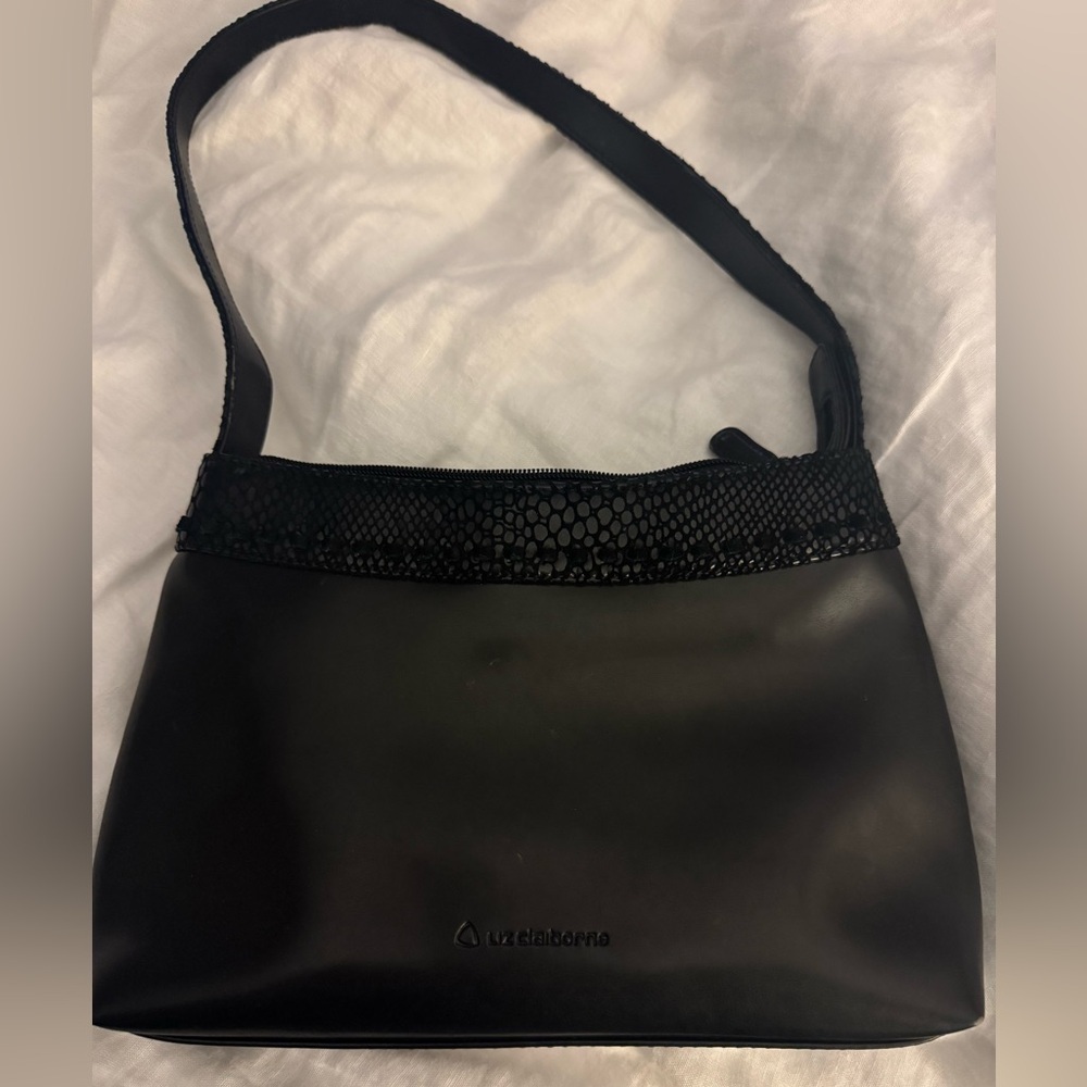 Liz Claiborne Black Textured Shoulder Bag